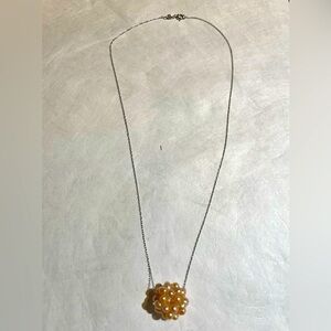 Vintage multi-pearl miniball pendant in sterling silver chain necklace